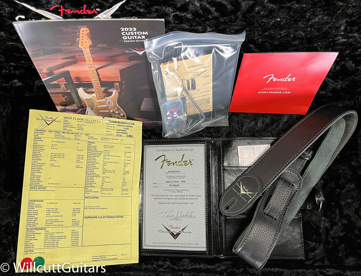 Fender Custom Shop Willcutt True &#39;62 Stratocaster Journeyman Relic Olympic White 60s Oval C (699)