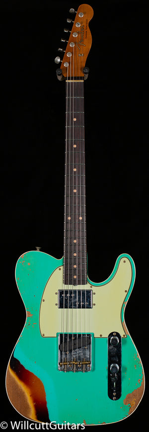 Fender Custom Shop LTD CuNiFe Roasted Telecaster Custom Heavy Relic Aged Surf Green over 3-Tone Sunburst (120)