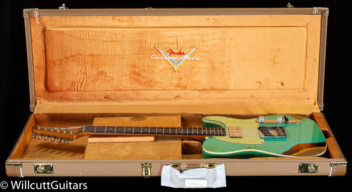 Fender Custom Shop LTD CuNiFe Roasted Telecaster Custom Heavy Relic Aged Surf Green over 3-Tone Sunburst (120)