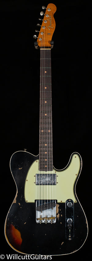 Fender Custom Shop LTD CuNiFe Telecaster Custom Heavy Relic Aged Black Over 3-Tone Sunburst (145)