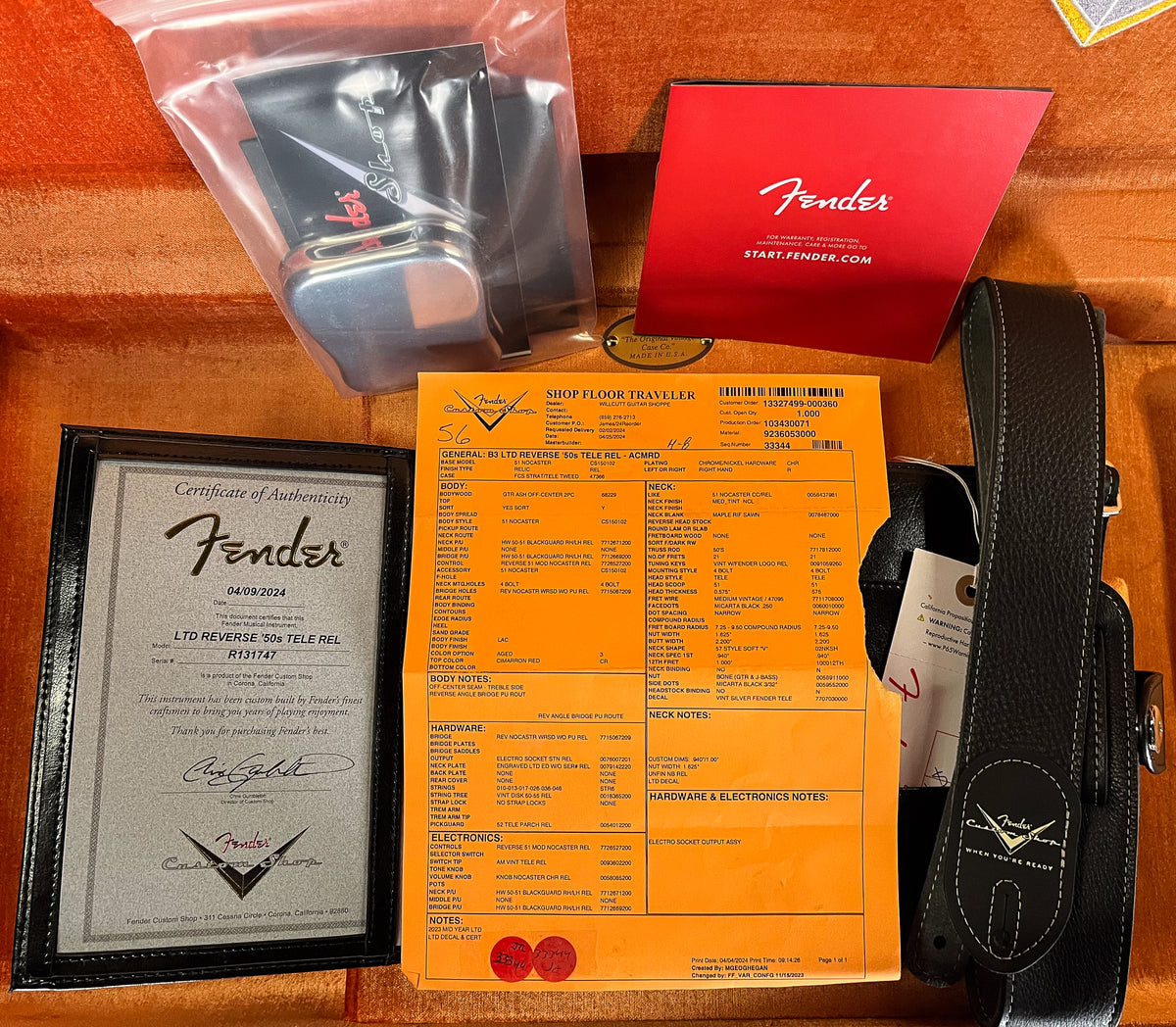 Fender Custom Shop LTD Reverse '50s Telecaster Aged Cimarron Red (747)