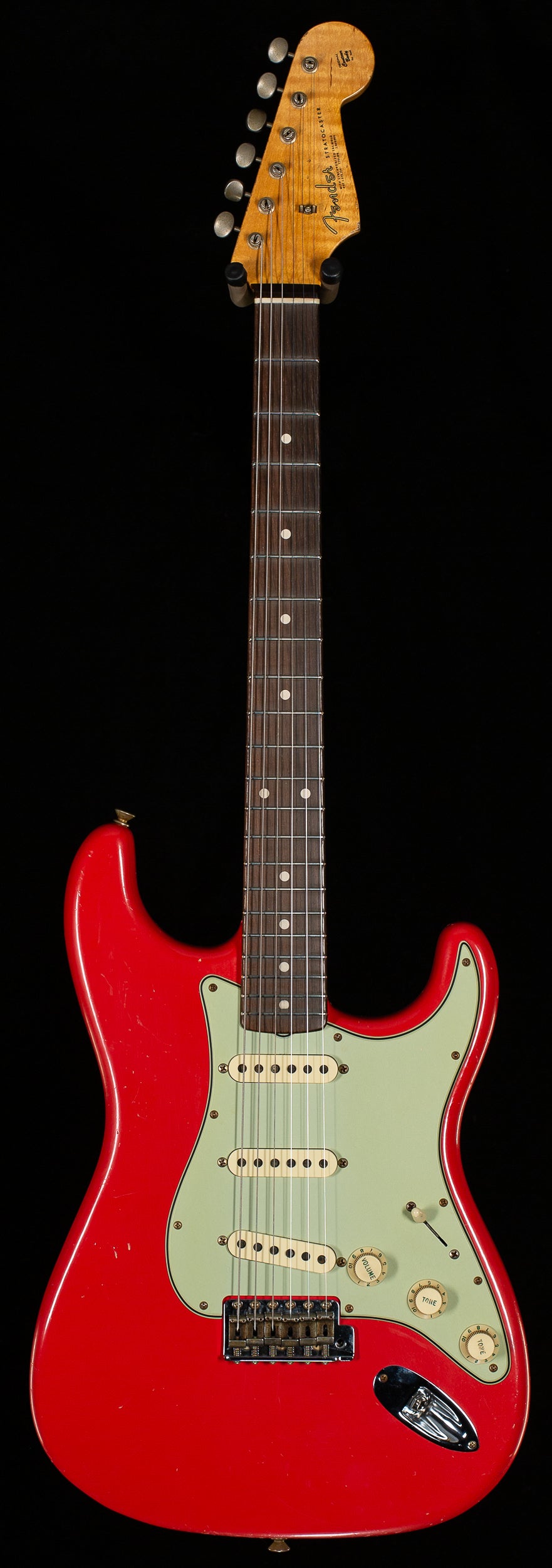 Fender Custom Shop True &#39;62 Strat Journeyman Relic Masterbuilt Dennis Galuszka Fiesta Red Brazilian &#39;59 C  (340)
