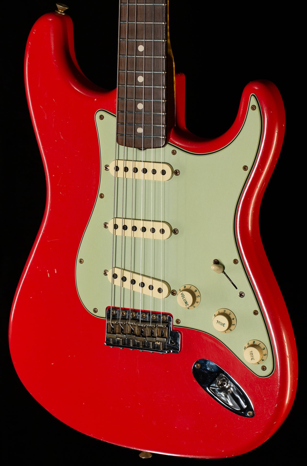 Fender Custom Shop True &#39;62 Strat Journeyman Relic Masterbuilt Dennis Galuszka Fiesta Red Brazilian &#39;59 C  (340)