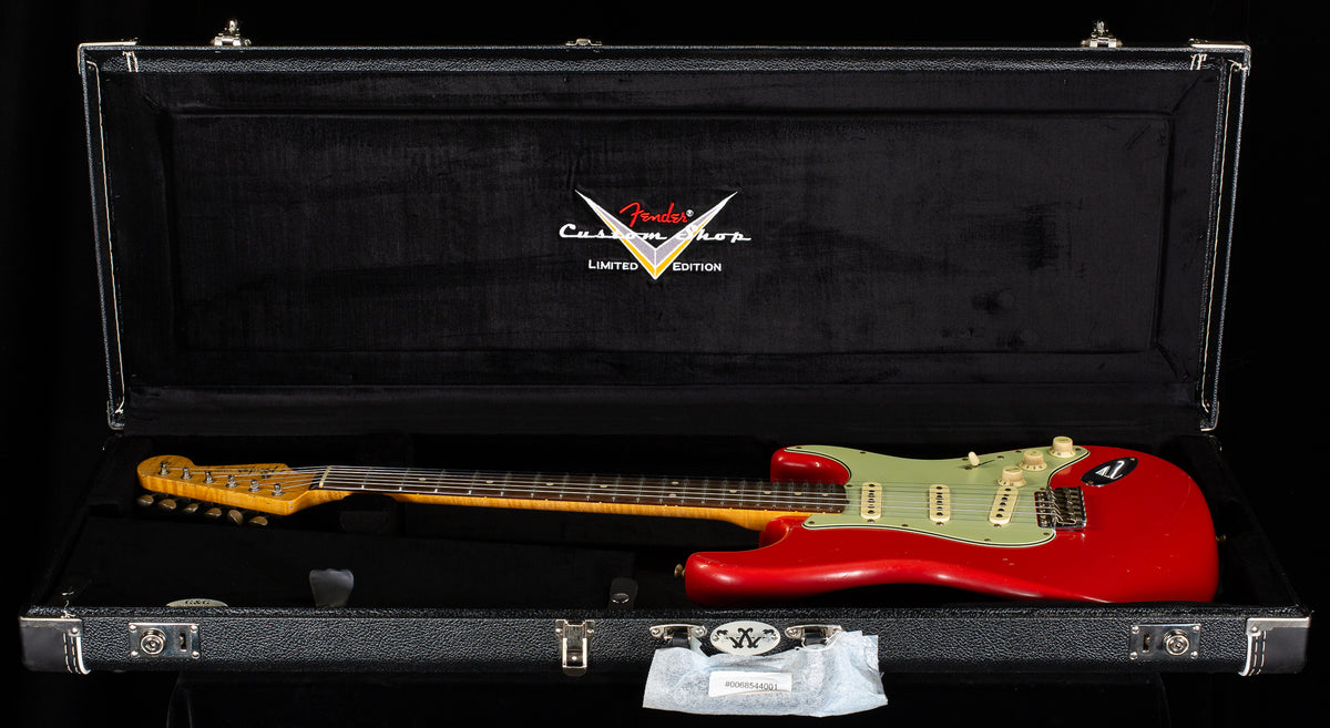 Fender Custom Shop True &#39;62 Strat Journeyman Relic Masterbuilt Dennis Galuszka Fiesta Red Brazilian &#39;59 C  (340)