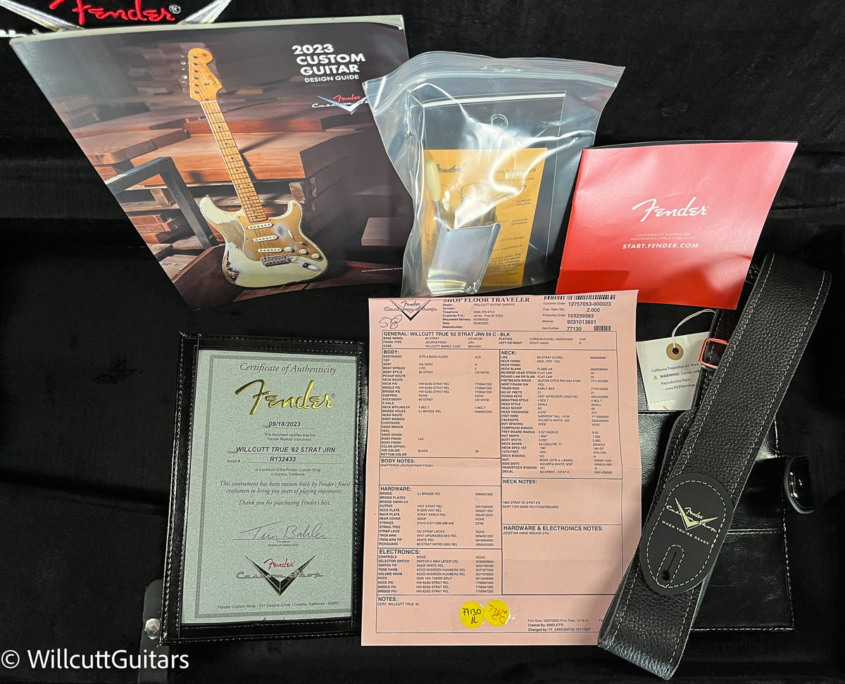 Fender Custom Shop Willcutt True '62 Stratocaster Journeyman Relic Black 59 C (433)