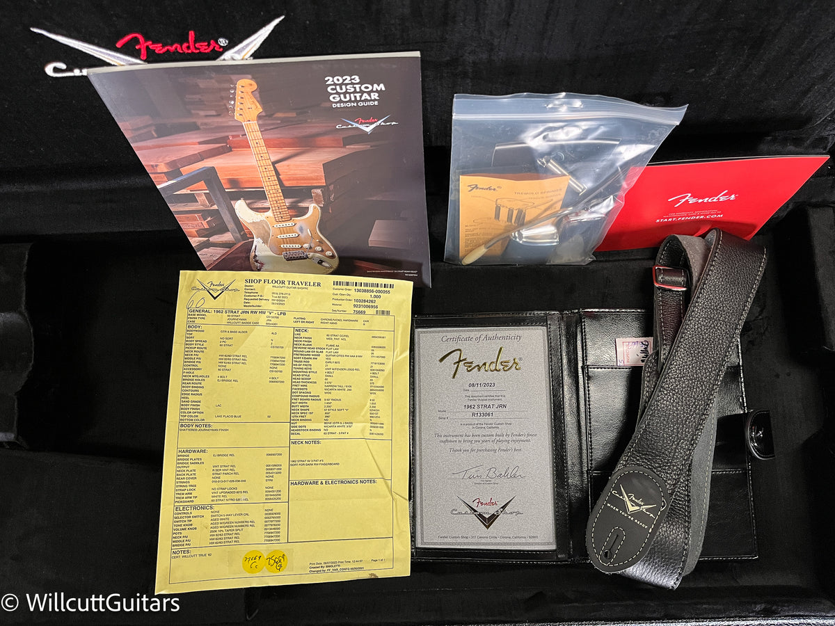 Fender Custom Shop Willcutt True &#39;62 Stratocaster Journeyman Relic Lake Placid Blue 57 V (061)