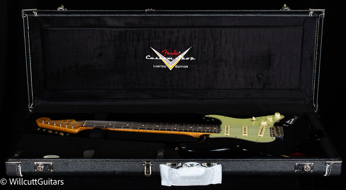 Fender Custom Shop Willcutt True '62 Stratocaster Journeyman Relic Black over 3TS '59 C (396)