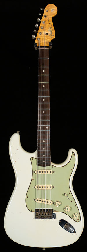 Fender Custom Shop True '62 Strat Journeyman Relic Masterbuilt Dennis Galuszka Olympic White Brazilian '59 C (873) (873)