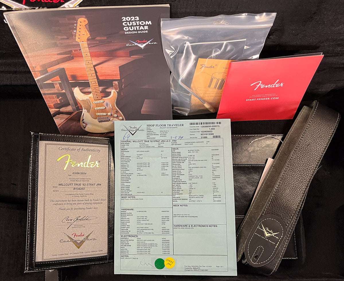 Fender Custom Shop Willcutt True '62 Stratocaster Journeyman Relic Fiesta Red Large C (203)