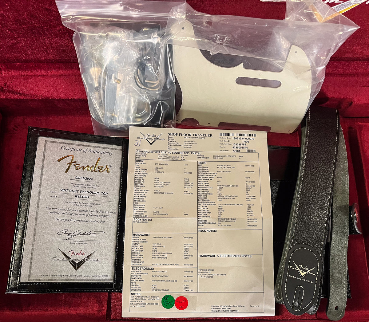 Fender Custom Shop Vintage Custom &#39;59 Esquire Time Capsule Package Faded Natural Blonde (389)