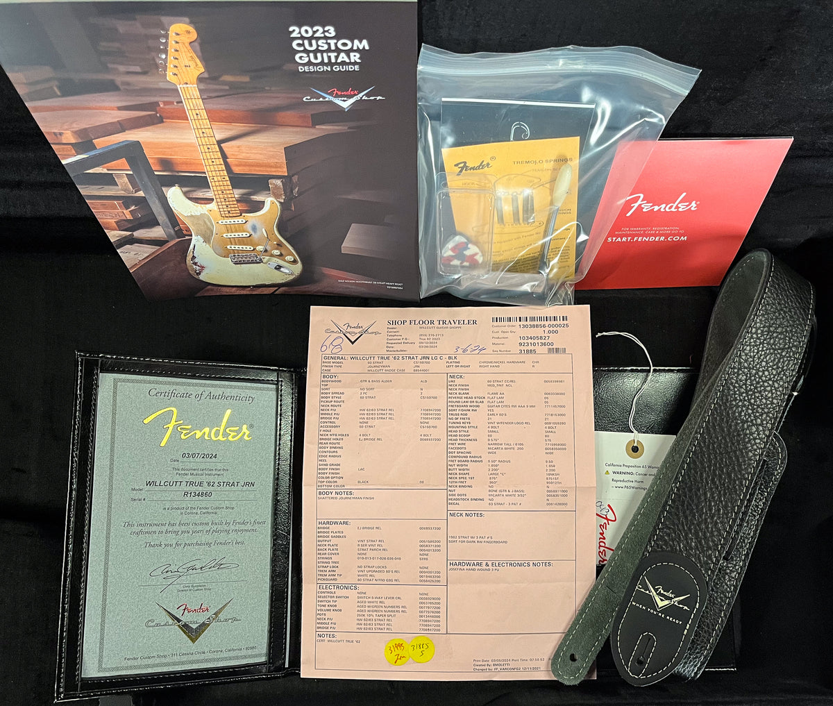Fender Custom Shop Willcutt True '62 Stratocaster Journeyman Relic Black Large C (860)