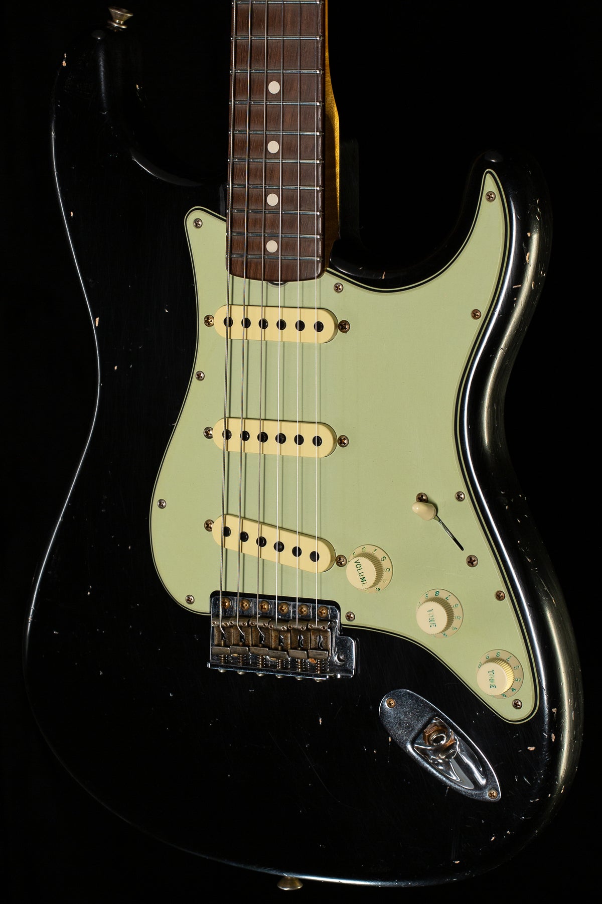 Fender Custom Shop Masterbuilt Dennis Galuzska True '62 Strat Journeyman Relic Black Brazilian 59 C (455)