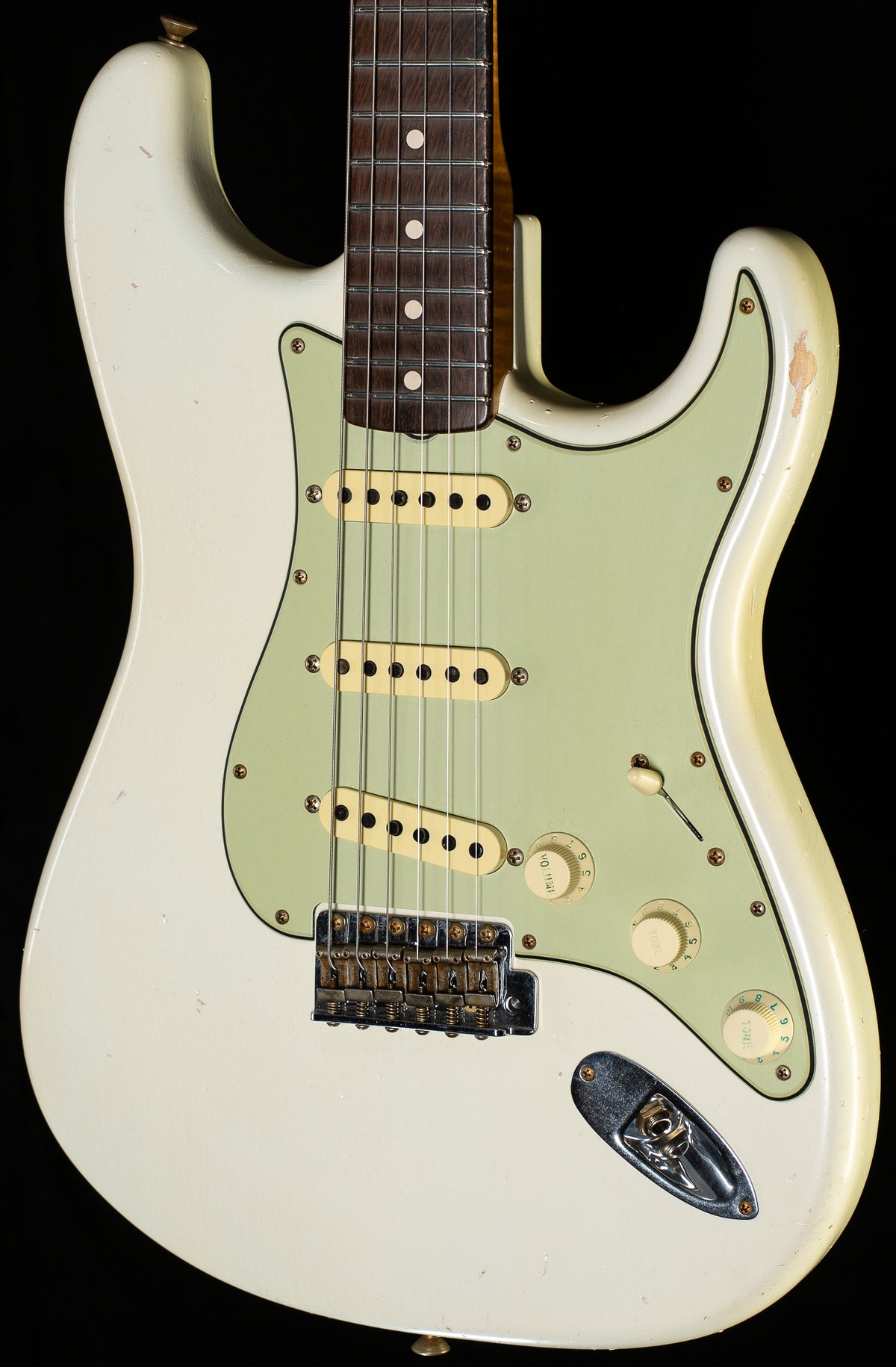 Fender Custom Shop True '62 Strat Journeyman Relic Masterbuilt Dennis Galuszka Olympic White Brazilian (536)