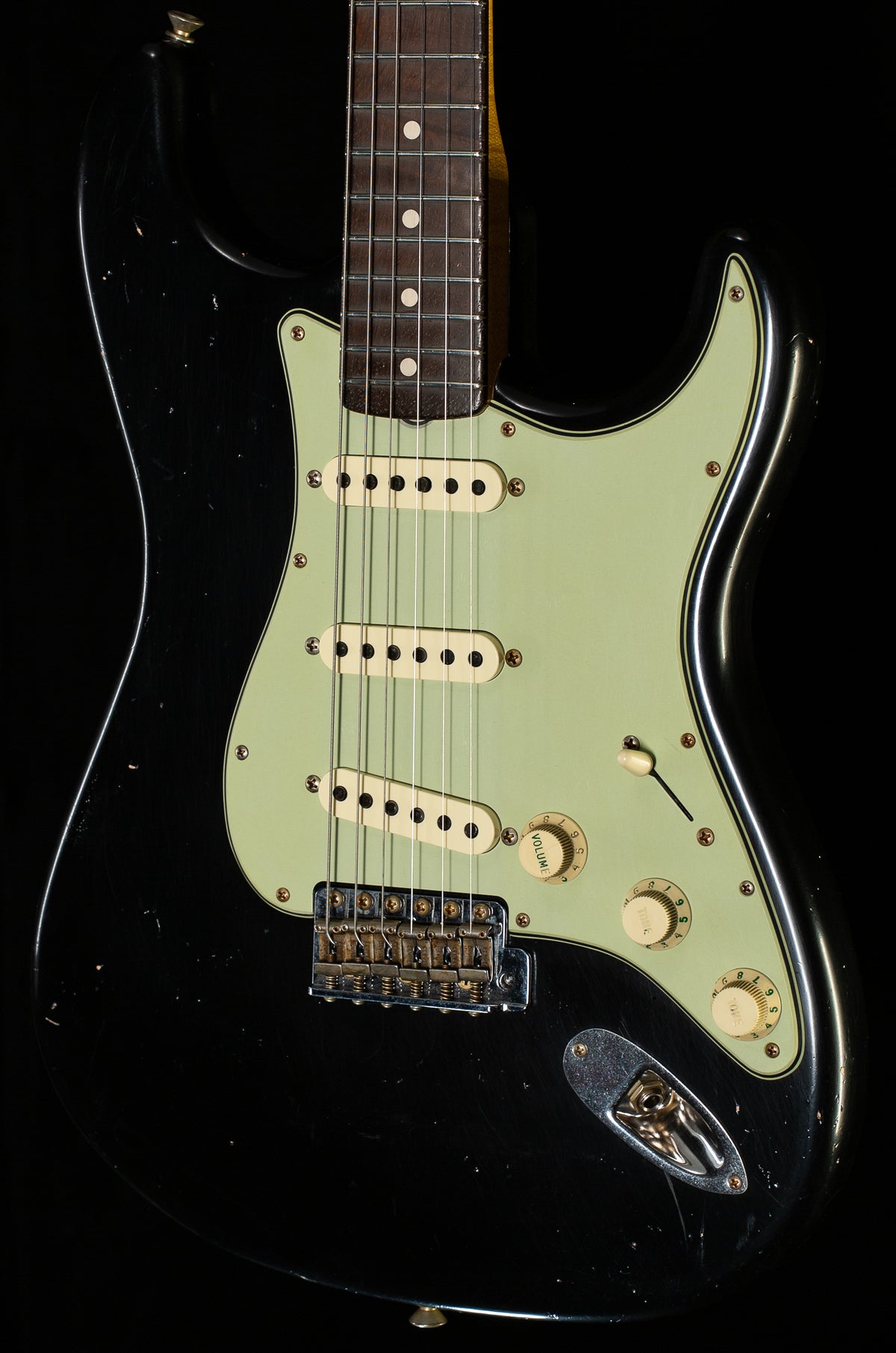 Fender Custom Shop Masterbuilt Dennis Galuzska True '62 Strat Journeyman Relic Black Brazilian 59 C (608)