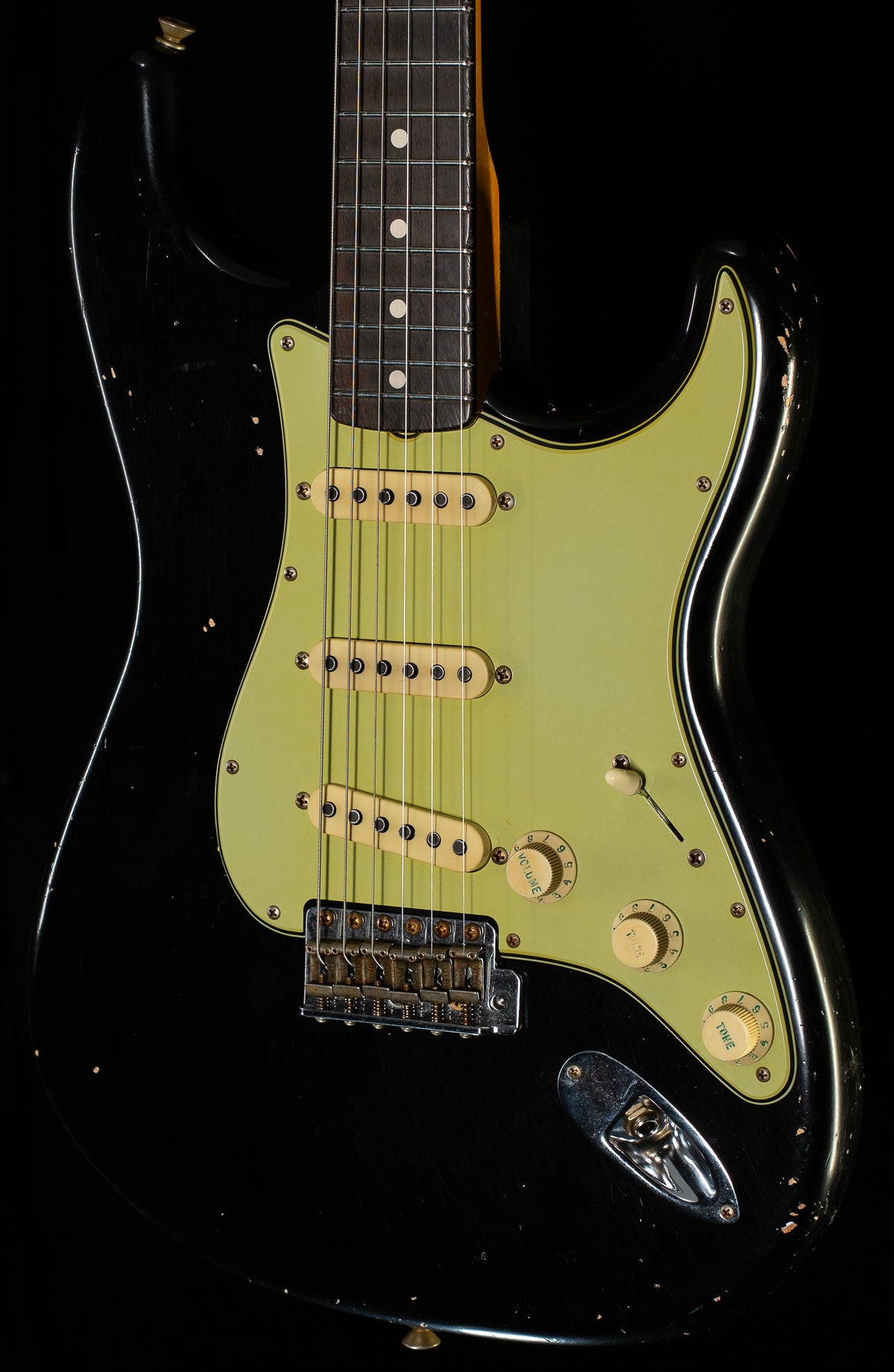 Fender Custom Shop Masterbuilt Dennis Galuzska True '62 Strat Journeyman Relic Black Brazilian 59 C (880)