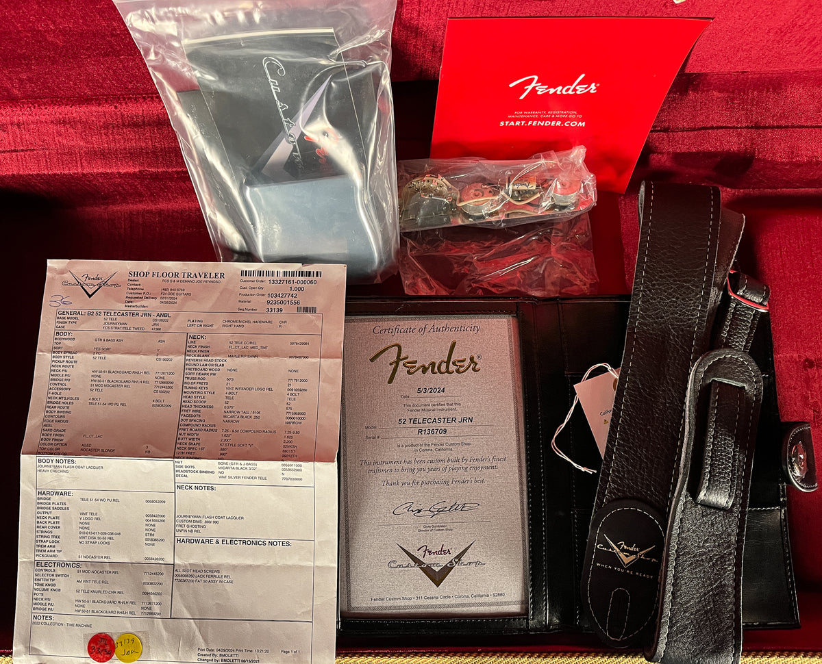 2024 Fender Custom Shop &#39;52 Telecaster Journeyman Relic Nocaster Blonde
