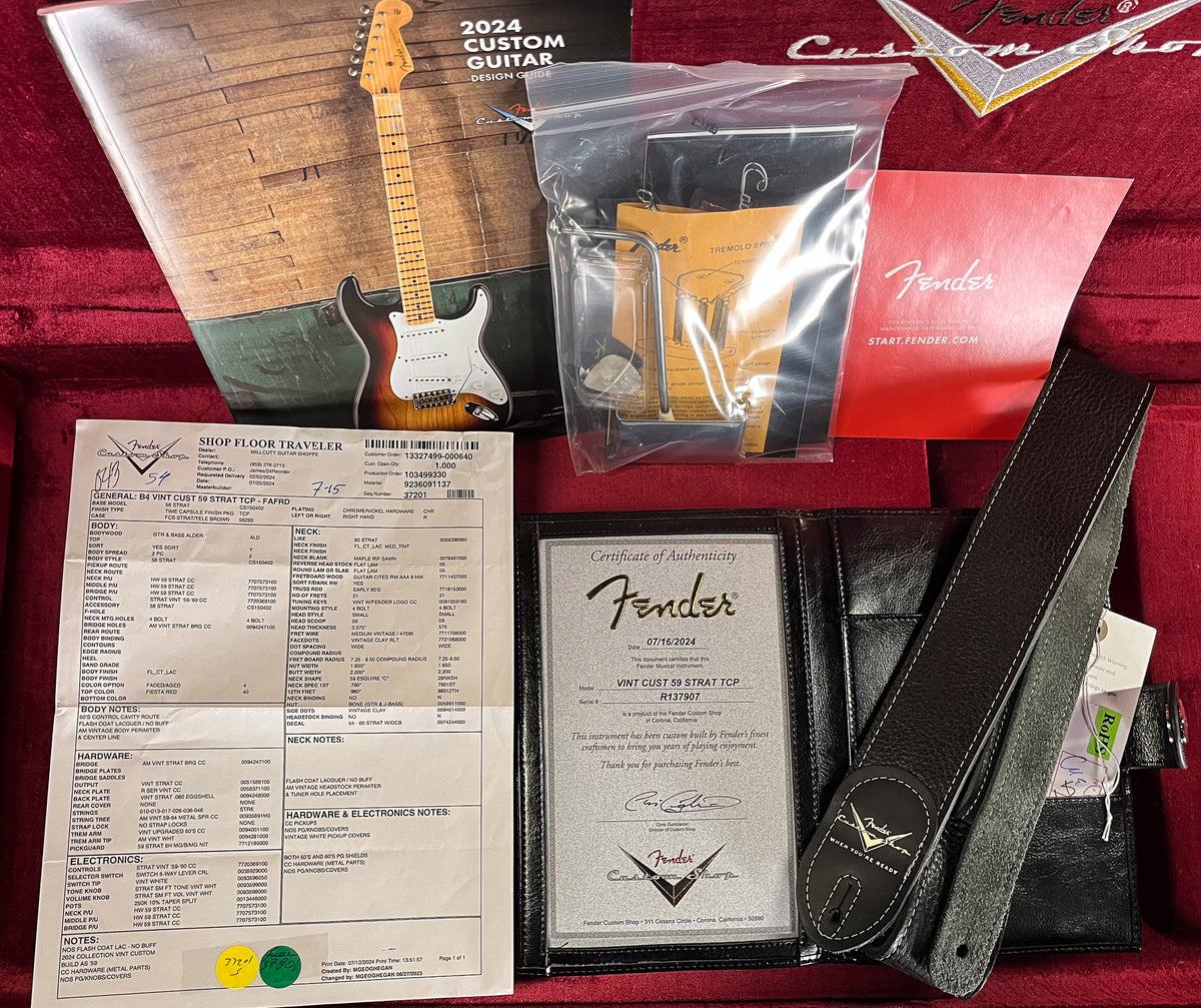 Fender Custom Shop Vintage Custom 1959 Stratocaster NOS Faded Aged Fiesta Red (907)