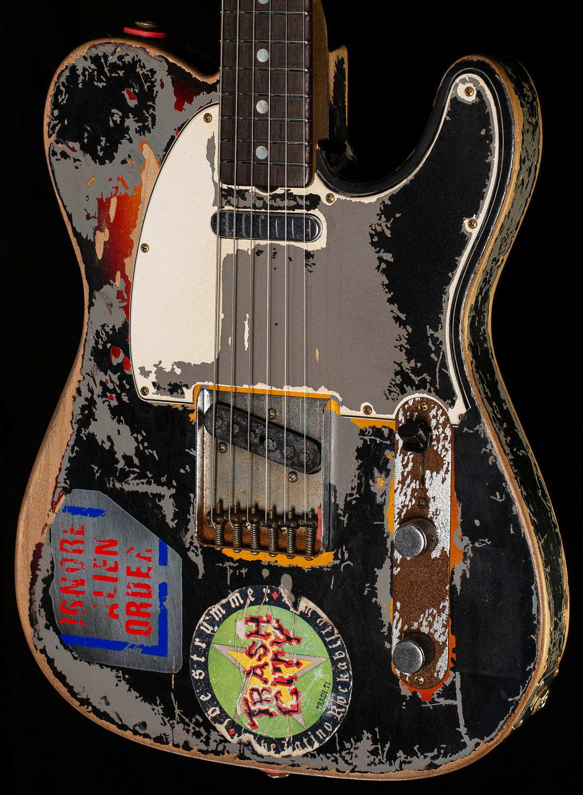 Fender Custom Shop Masterbuilt Paul Waller Ltd Joe Strummer Telecaster Super Heavy Relic Aged Black over 3-Color Sunburst (774)