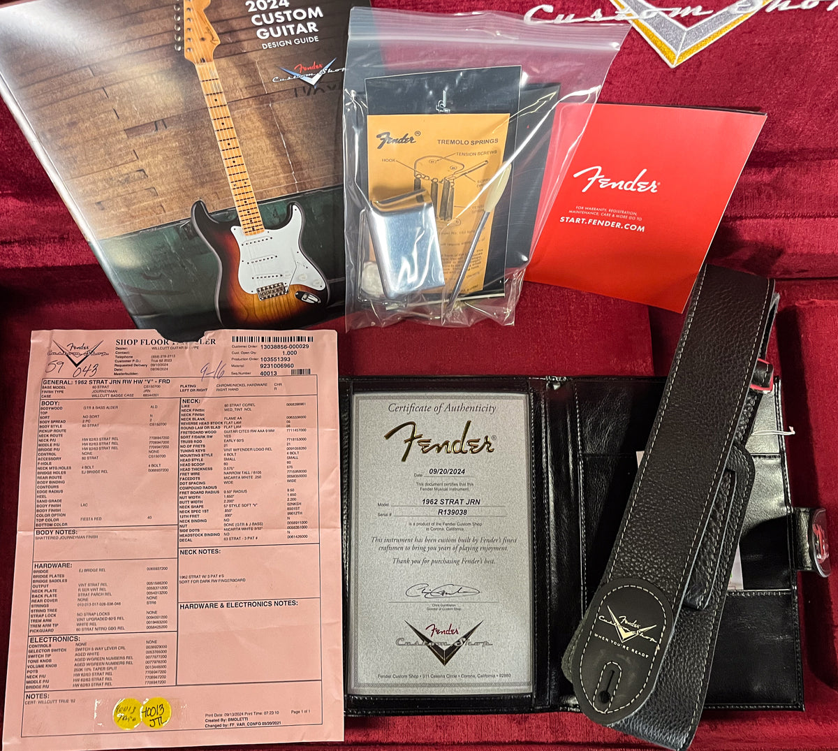 Fender Custom Shop Willcutt True &#39;62 Stratocaster Journeyman Relic Fiesta Red &#39;57 V (038)