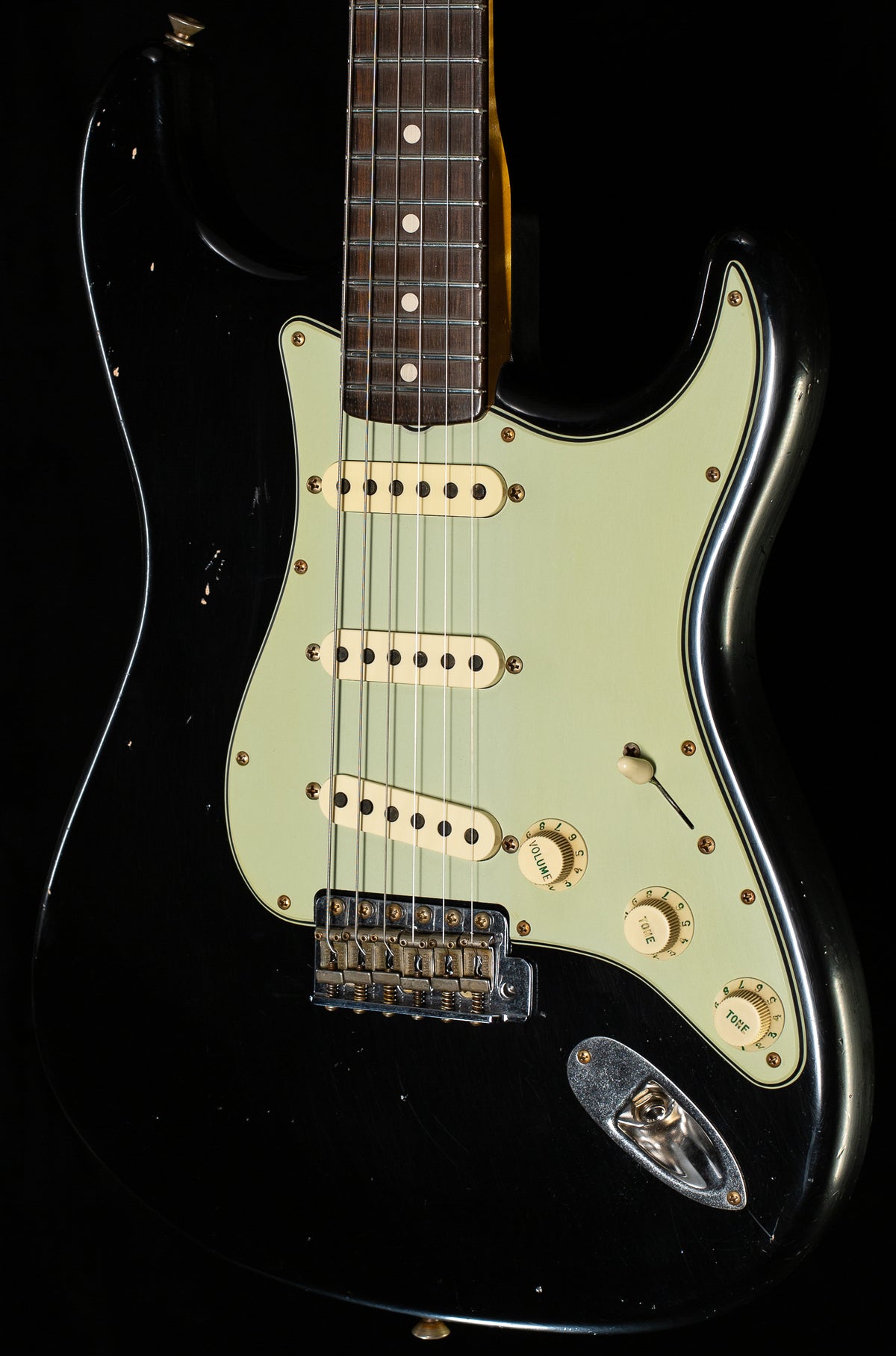 Fender Custom Shop Masterbuilt Dennis Galuzska True &#39;62 Strat Journeyman Relic Black Brazilian 59 C  (226)