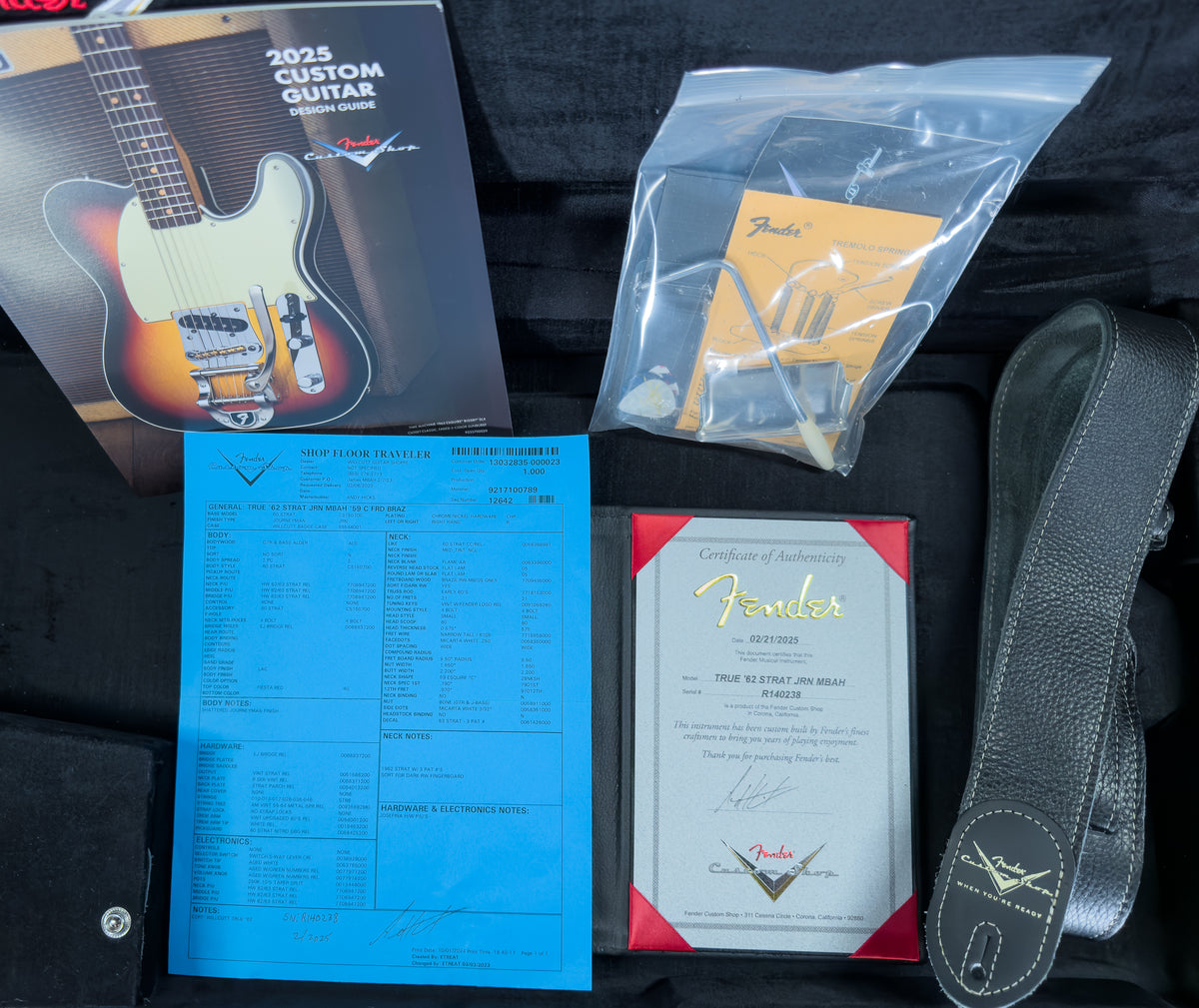 Fender Custom Shop Masterbuilt Andy Hicks True '62 Strat Journeyman Fiesta Red Brazilian 59 C (238)