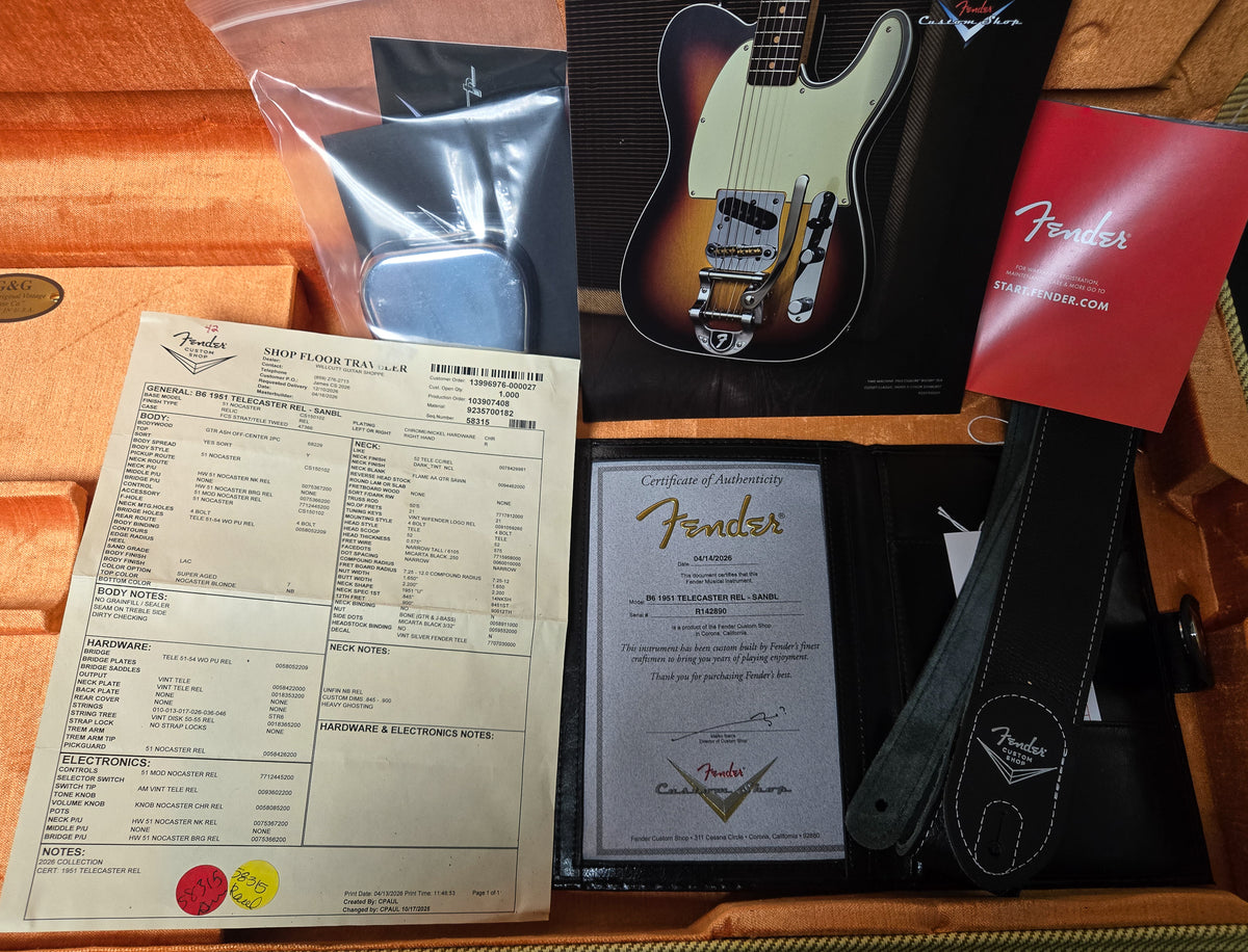 Fender Custom Shop 1951 Telecaster Relic Super Aged Nocaster Blonde (890)