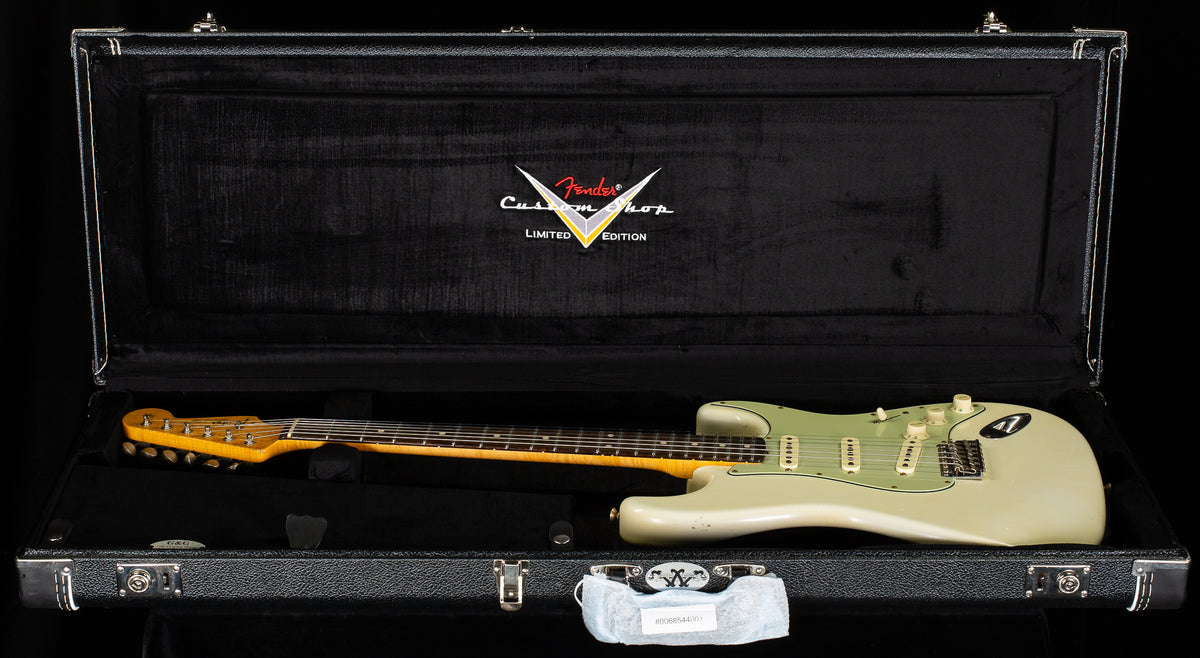 Fender Custom Shop True &#39;62 Strat Journeyman Relic Masterbuilt Dennis Galuszka Olympic White Brazilian &#39;59 C (976)