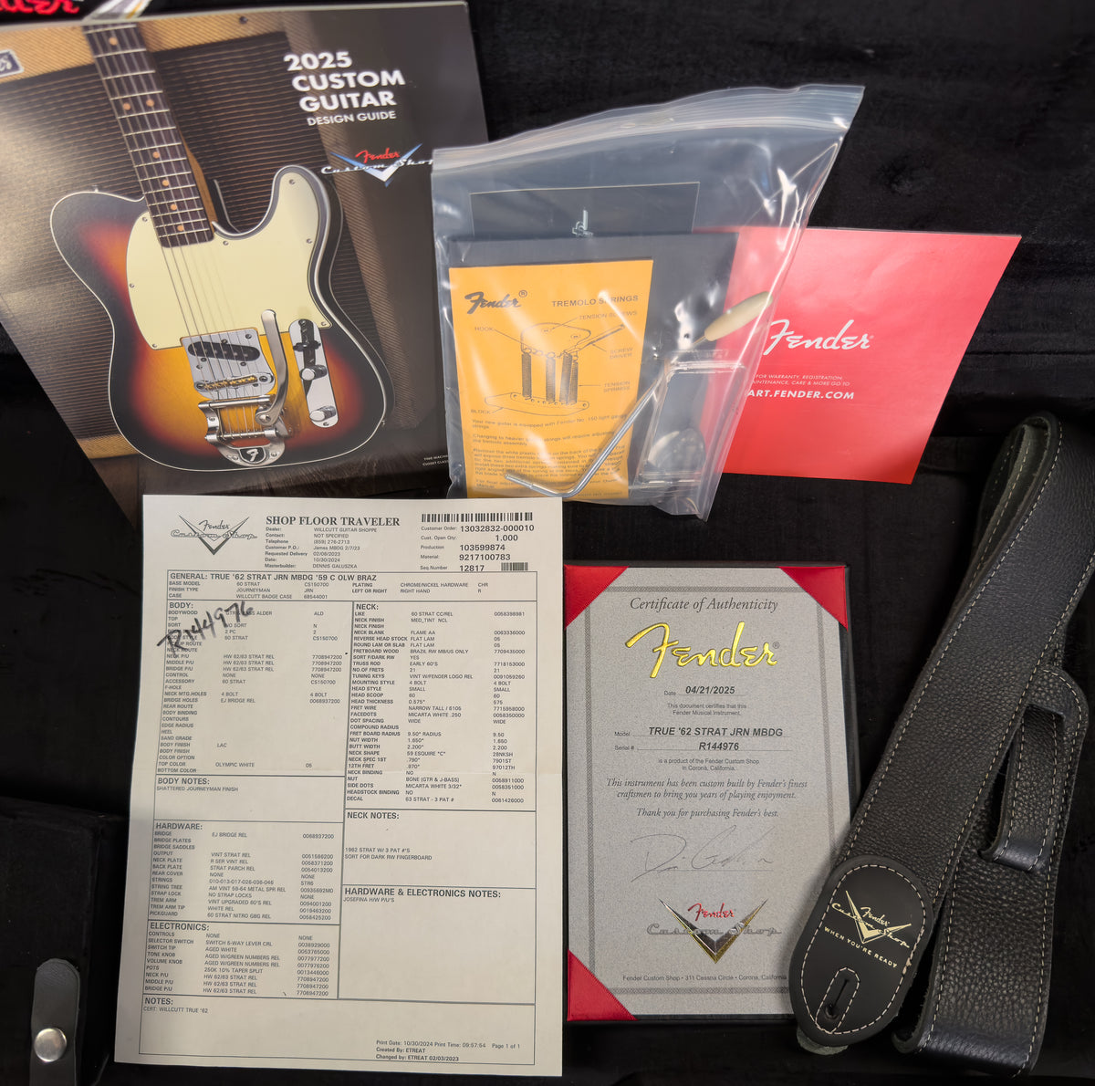 Fender Custom Shop True &#39;62 Strat Journeyman Relic Masterbuilt Dennis Galuszka Olympic White Brazilian &#39;59 C (976)