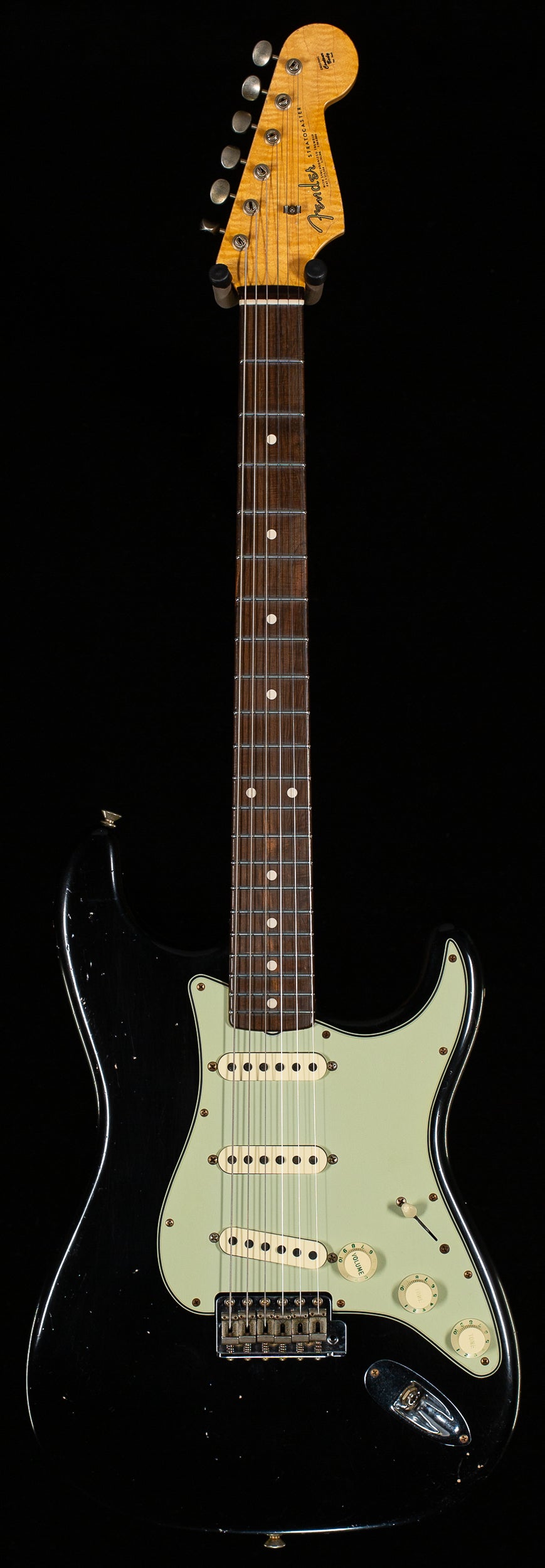 Fender Custom Shop Masterbuilt Dennis Galuzska True &#39;62 Strat Journeyman Relic Black Brazilian 59 C (004)
