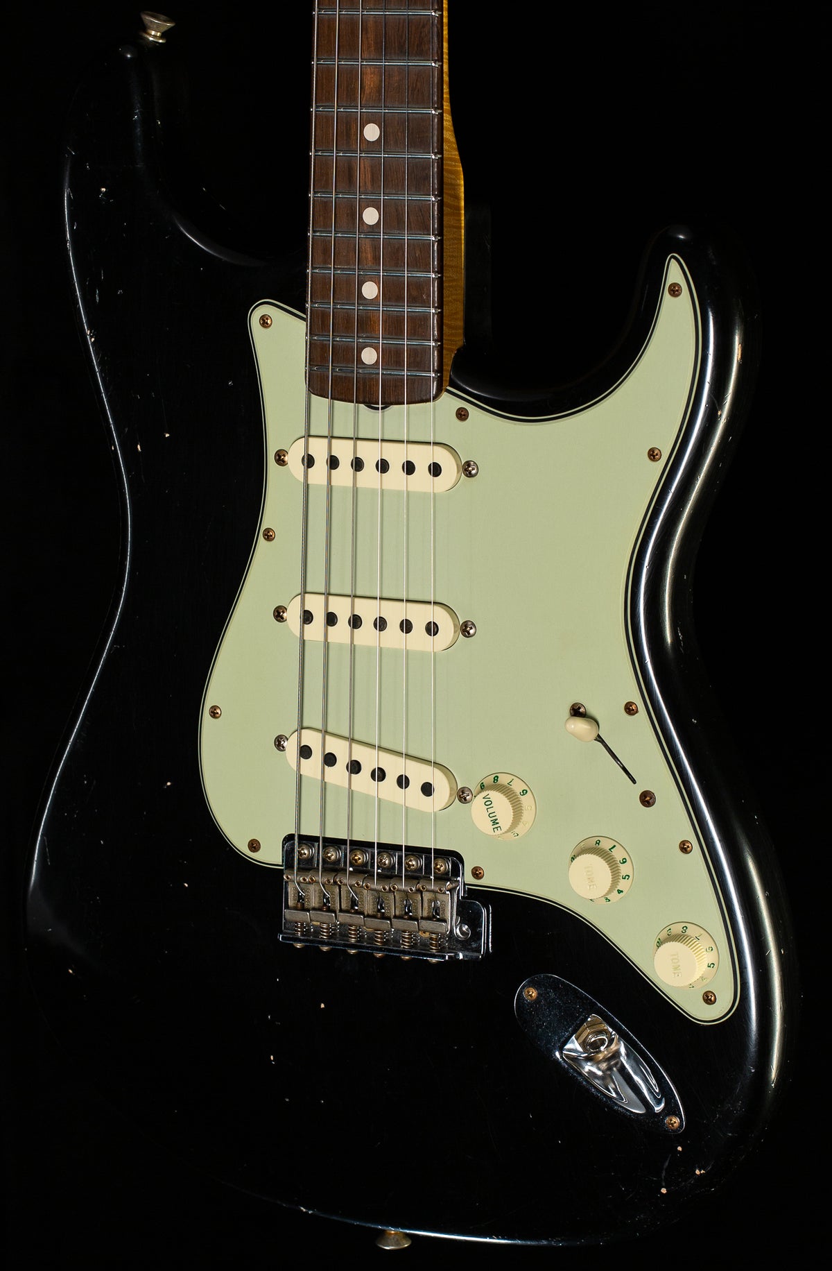 Fender Custom Shop Masterbuilt Dennis Galuzska True &#39;62 Strat Journeyman Relic Black Brazilian 59 C (004)