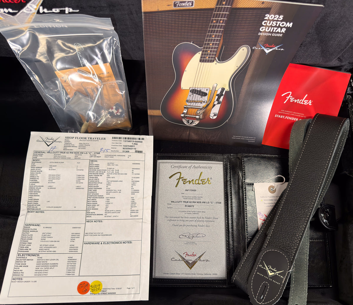 Fender Custom Shop Willcutt True '62 Stratocaster NOS 3-Tone Sunburst Large "C" 072)