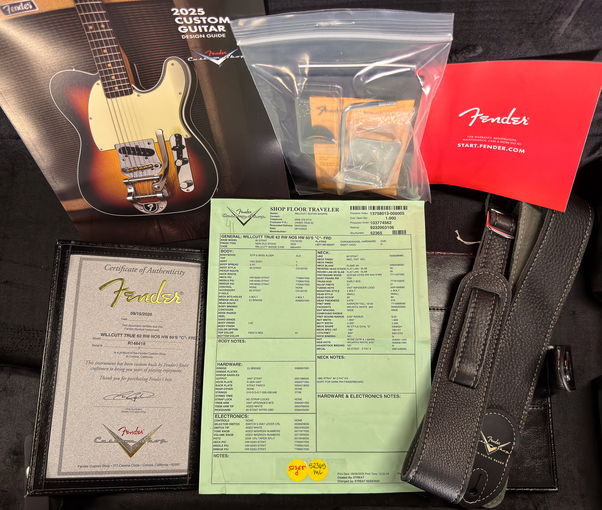 Fender Custom Shop Willcutt True &#39;62 Stratocaster NOS Fiesta Red 60s &quot;C&quot; (418)