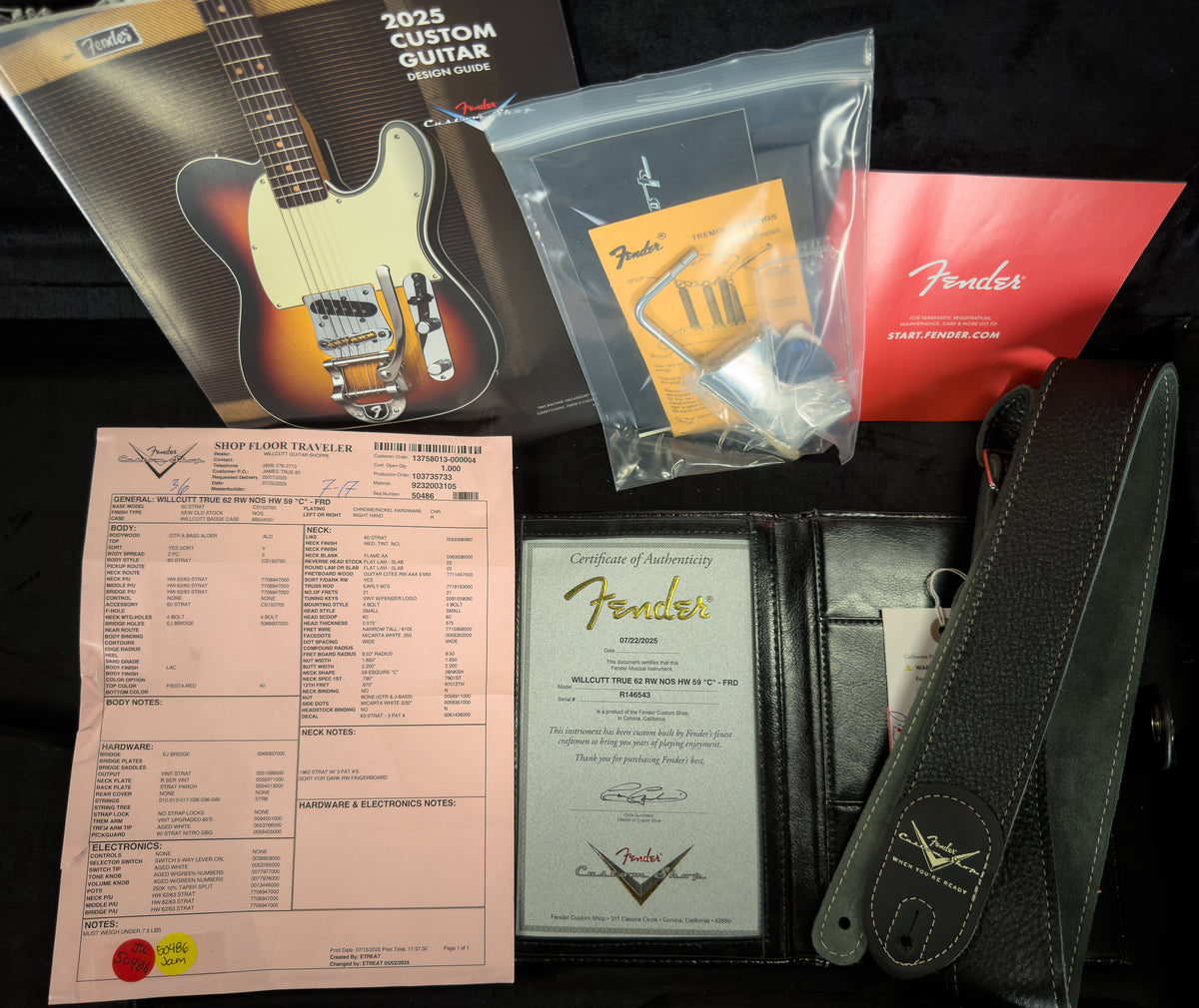 Fender Custom Shop Willcutt True &#39;62 Stratocaster NOS Fiesta Red 59 &quot;C&quot;  (543)