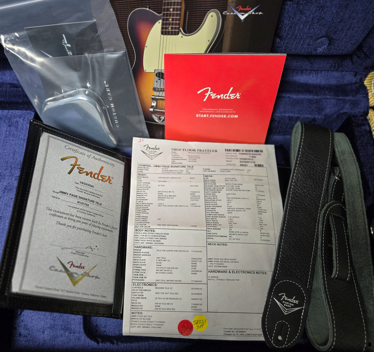 Fender Custom Shop Jimmy Page Signature Telecaster Journeyman Relic White Blonde (793)