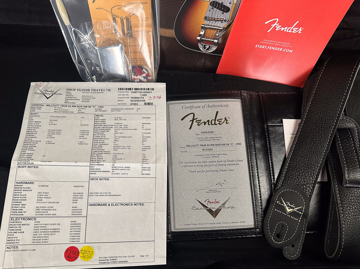 Fender Custom Shop Willcutt True '62 Stratocaster NOS Fiesta Red 59 "C" (833)