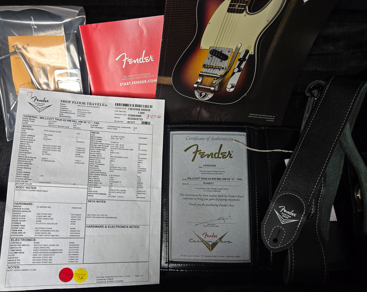 Fender Custom Shop Willcutt True '62 Stratocaster Relic Fiesta Red 59 C (577)