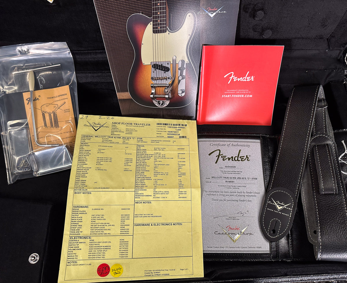 Fender Custom Shop Willcutt True '62 Stratocaster Journeyman Relic 3-Tone Sunburst 60s C (581)