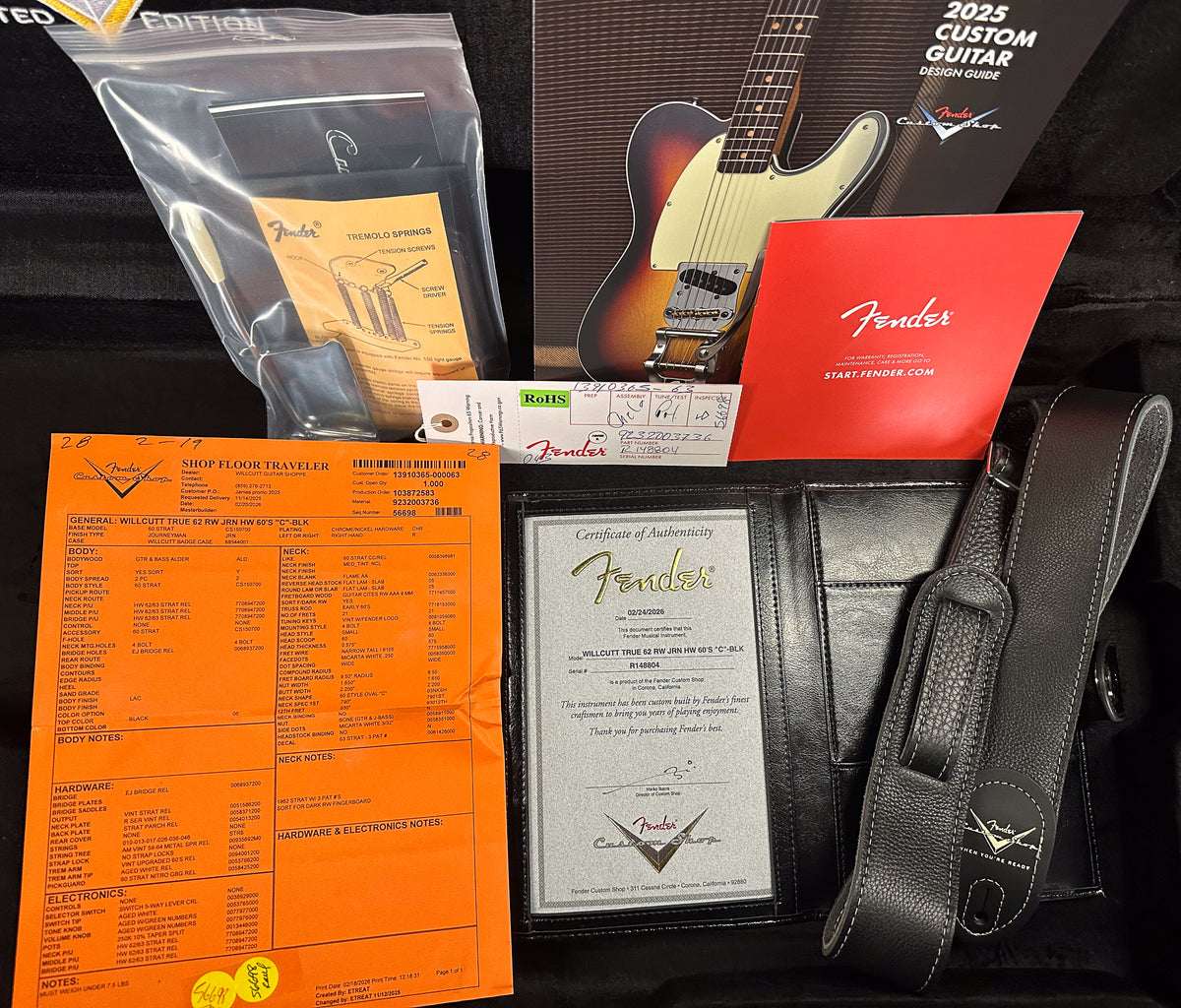 Fender Custom Shop Willcutt True '62 Stratocaster Journeyman Relic Black 60s C (804)