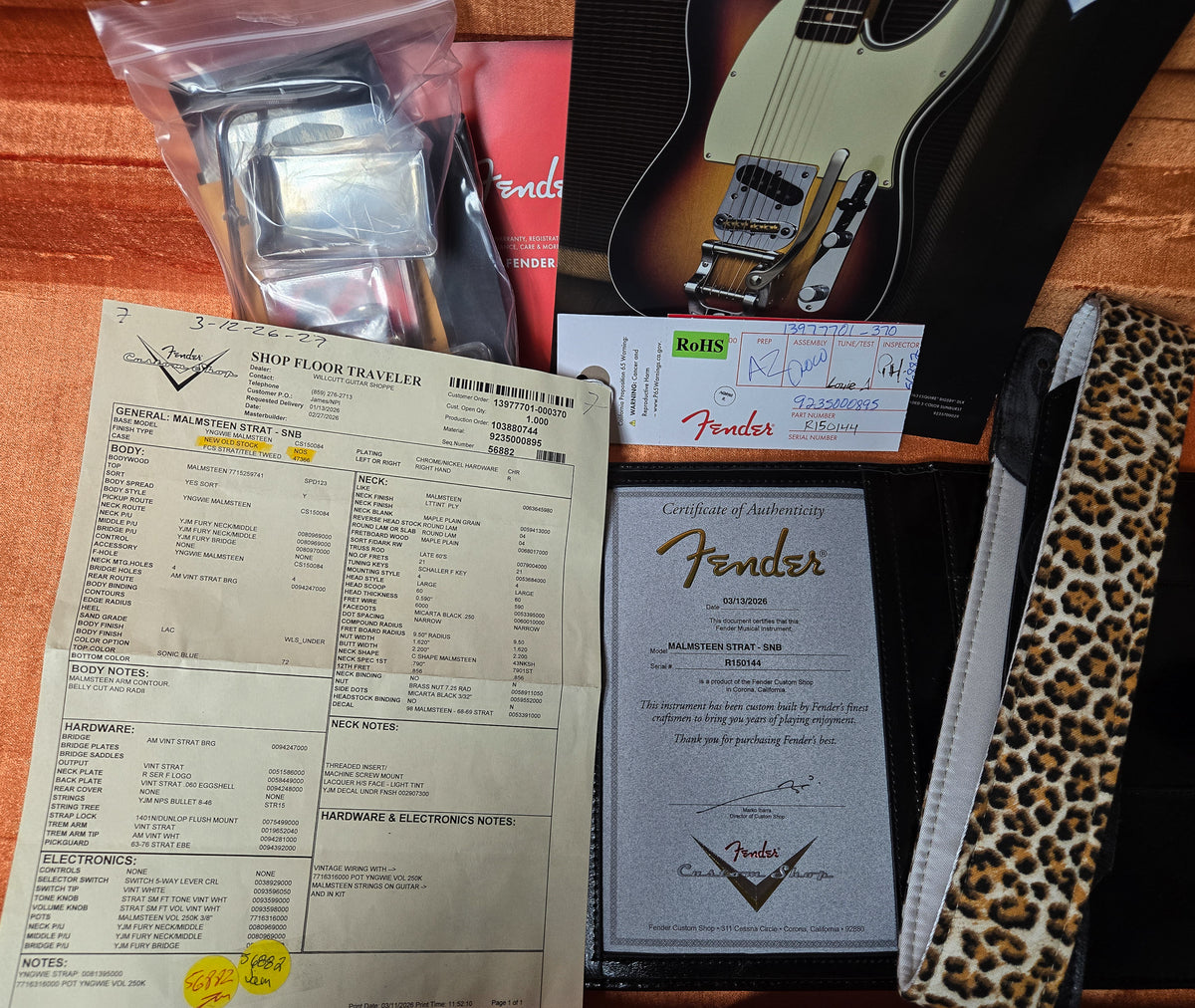 Fender Custom Shop Yngwie Malmsteen Signature Stratocaster Sonic Blue (144)