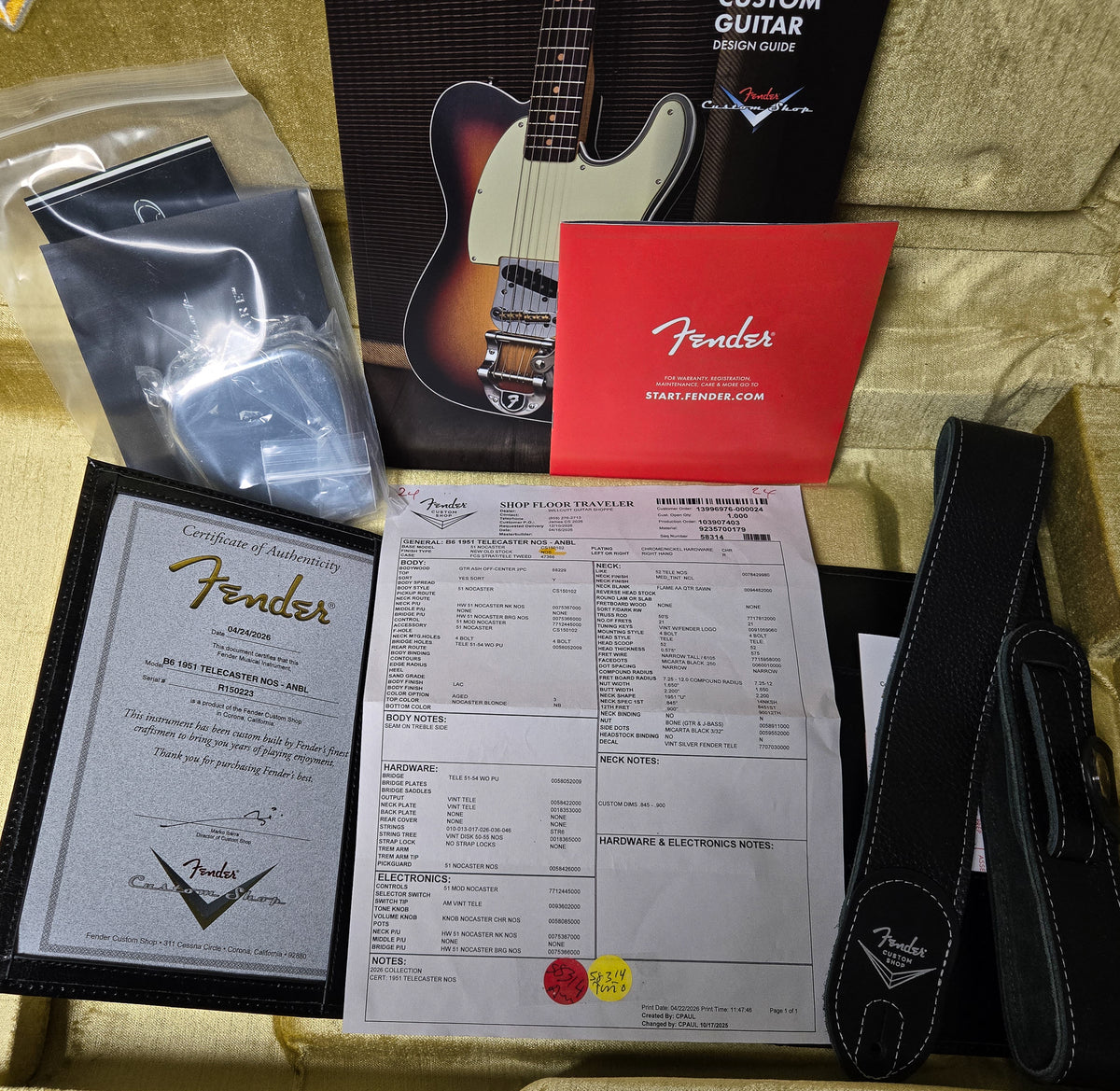Fender Custom Shop 1951 Telecaster NOS Aged Nocaster Blonde (223)