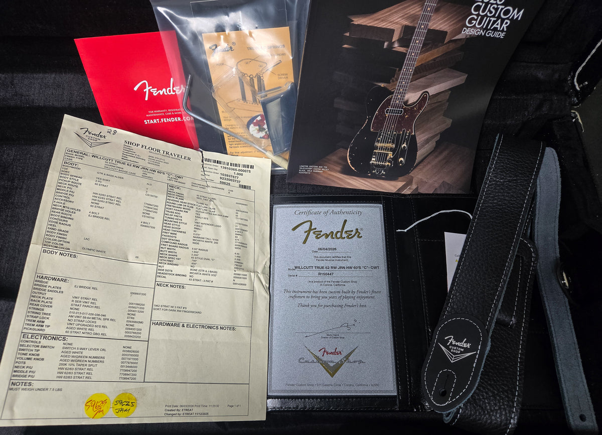 Fender Custom Shop Willcutt True '62 Stratocaster Journeyman Relic Olympic White 60s C (447)
