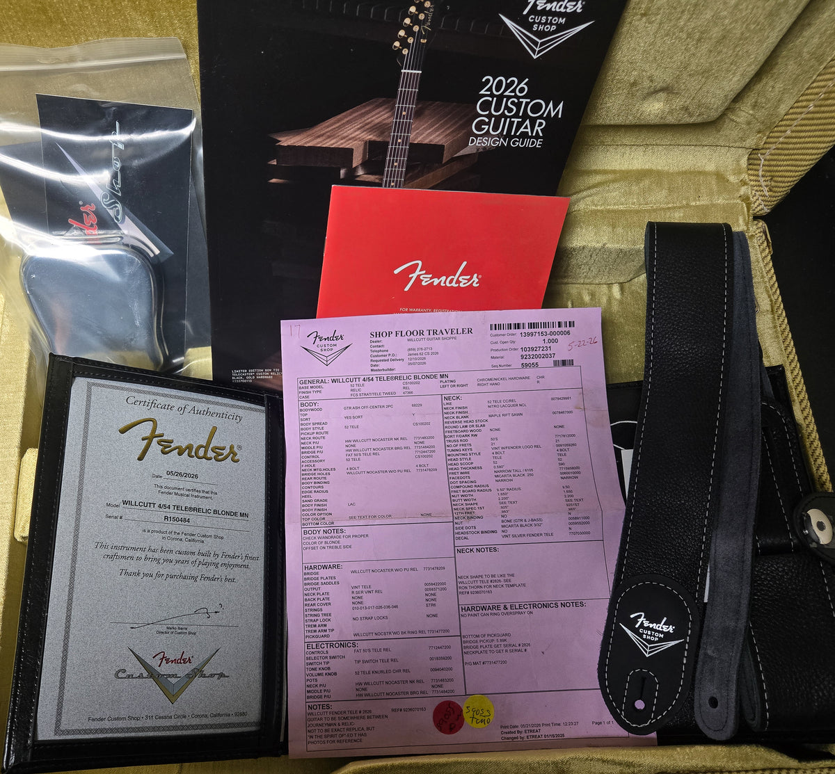 Fender Custom Shop Willcutt Exclusive 4/54 Telecaster Relic Blonde (484)