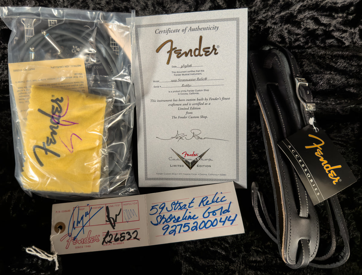 2006 Fender Custom Shop 1959 Stratocaster Shoreline Gold Relic