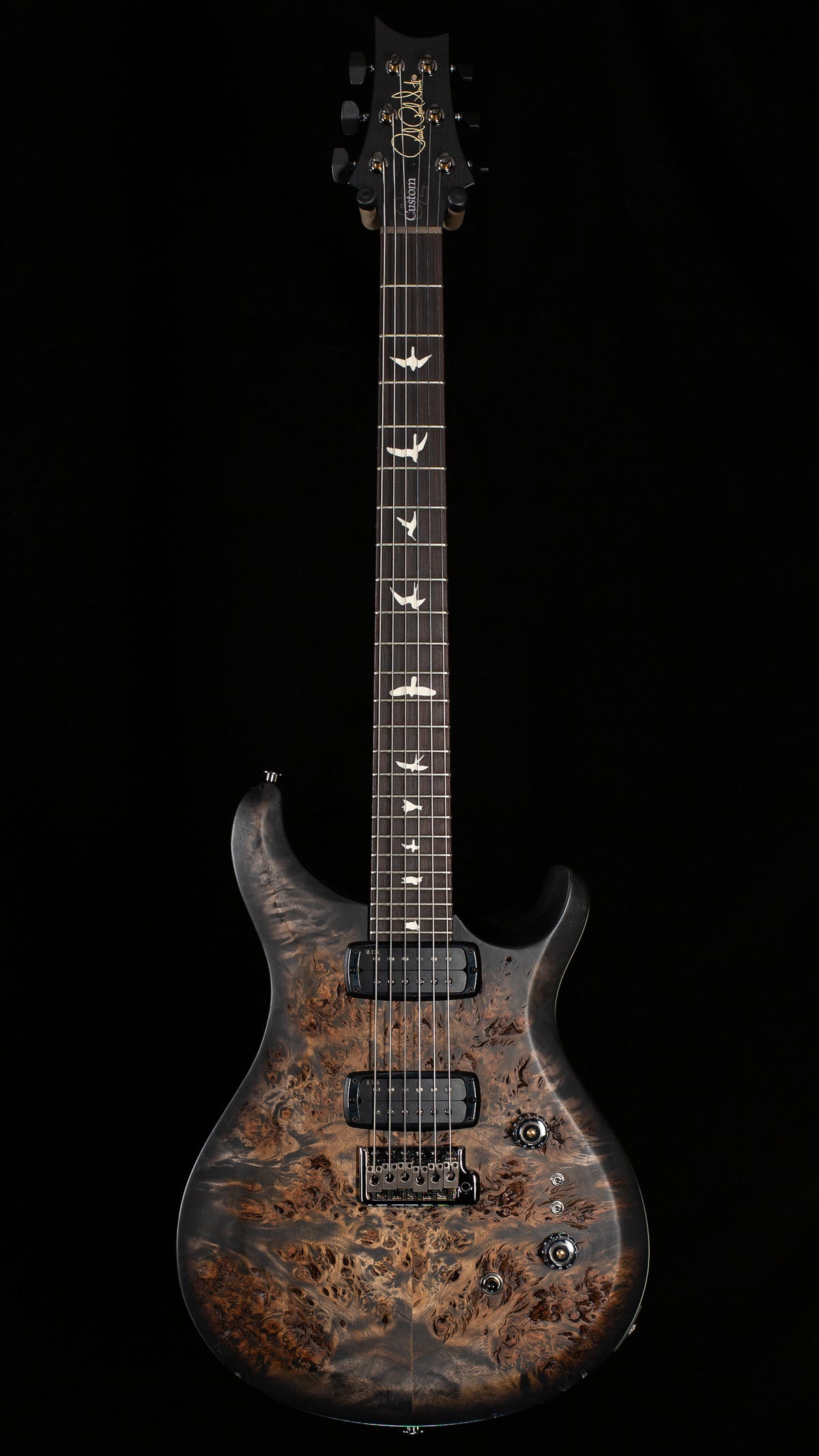 PRS S2 Custom 24-08 Burl Top Charcoal Burst (732)