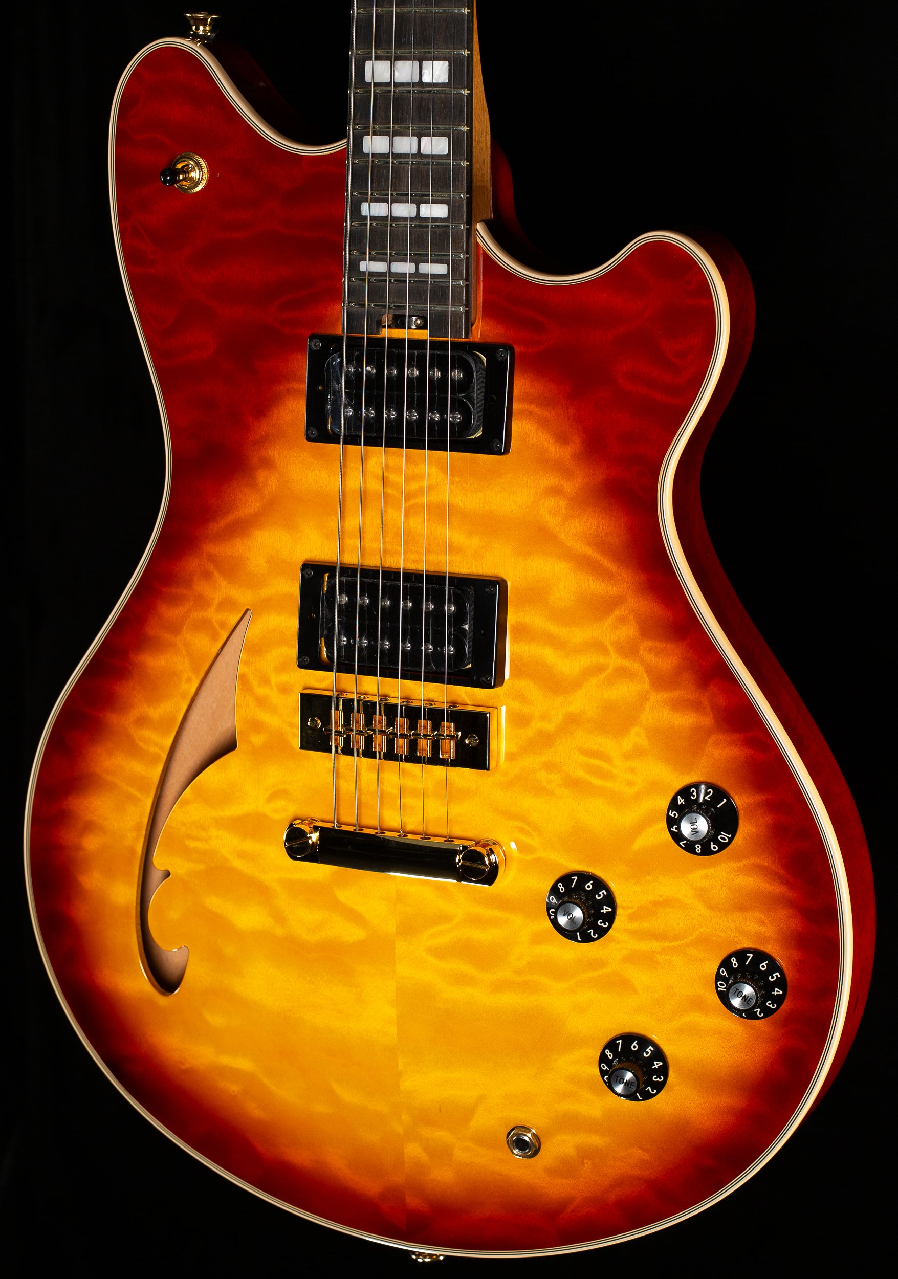 evh wolfgang special tobacco sunburst Standard Maple QM 3-Color adorned with a basswood centerblock and exquisite finish options NEW GUITAR DAY - Peavey