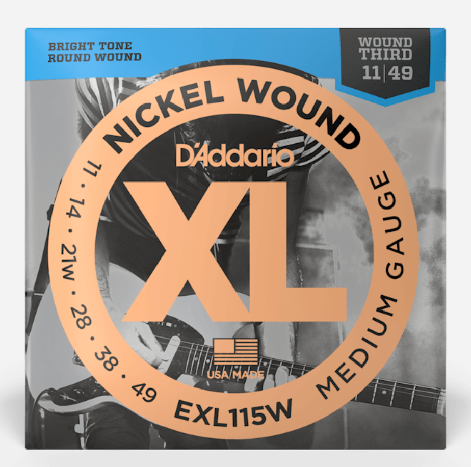D&#39;Addario EXL115W Medium Wound 3rd Electric Guitar Strings