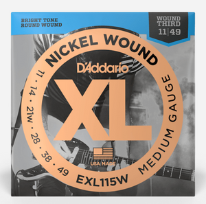 D'Addario EXL115W Medium Wound 3rd Electric Guitar Strings