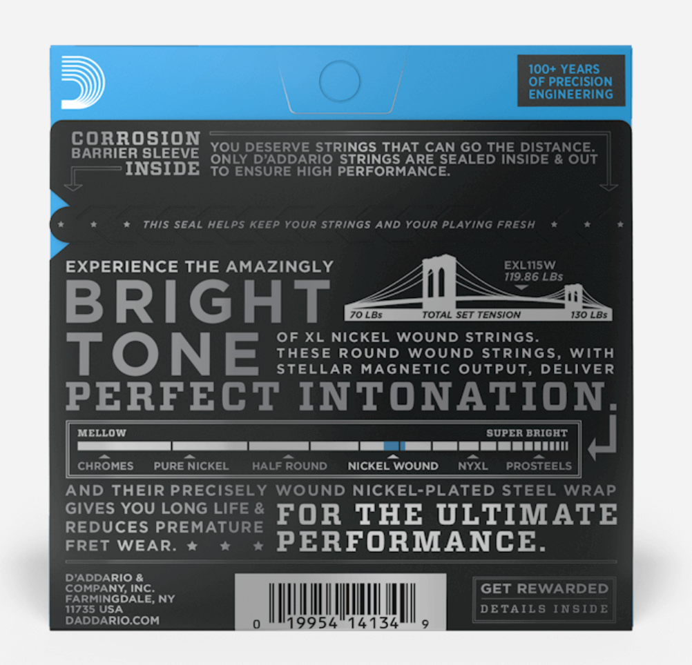D&#39;Addario EXL115W Medium Wound 3rd Electric Guitar Strings