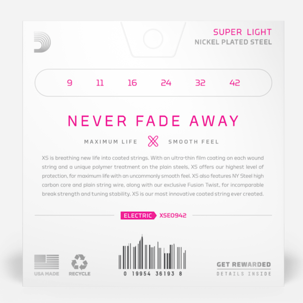 D&#39;Addario XSE0942 Super Light Coated Electric Guitar Strings