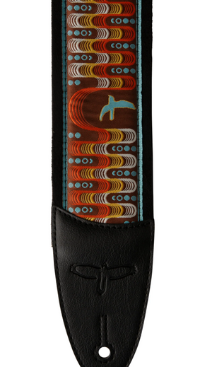 PRS 2.4" Padded Guitar Strap w/FLASH, Custom Jacquard Birds Wavelength Orange
